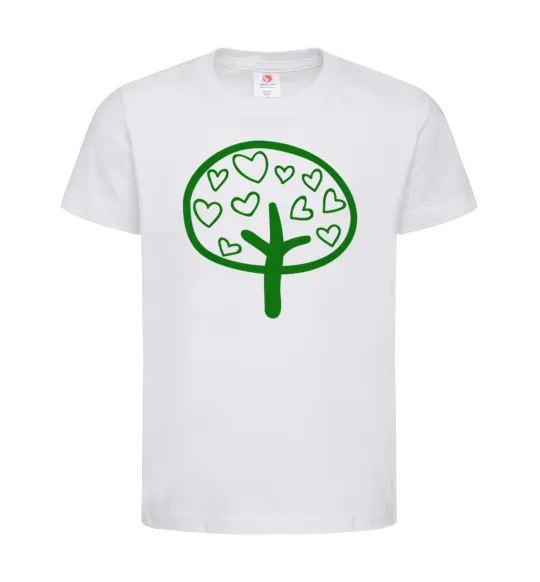 Детская футболка Green tree heart Белый фото