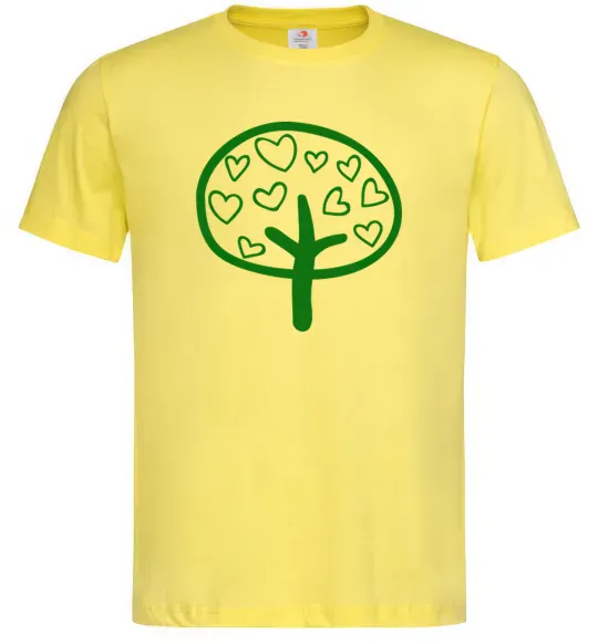 Мужская футболка Green tree heart Лимонный фото
