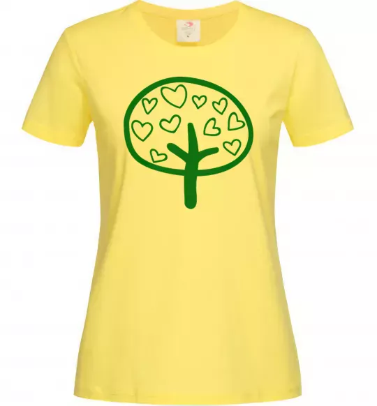 Женская футболка Green tree heart Лимонный фото