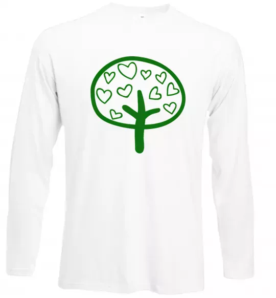 Лонгслив Green tree heart Белый фото