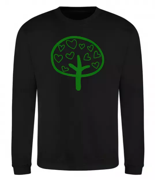 Свитшот Green tree heart Черный фото