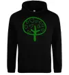 Мужская толстовка (худи) Green tree heart Черный фото