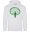 Мужская толстовка (худи) Green tree heart Серый меланж фото