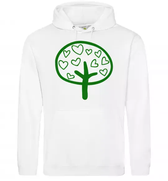 Женская толстовка (худи) Green tree heart Белый фото