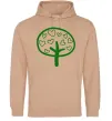 Женская толстовка (худи) Green tree heart Песочный Женская толстовка (худи) Green tree heart Песочный фото