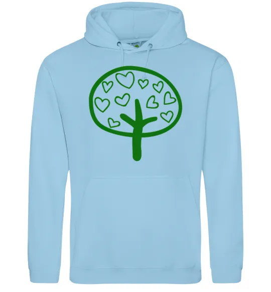 Жіноча толстовка (худі) Green tree heart Блакитний фото