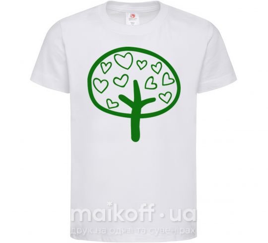 Детская футболка Green tree heart Белый фото