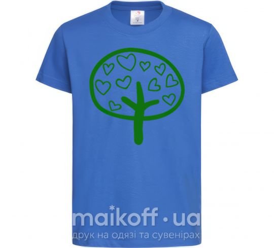 Детская футболка Green tree heart Ярко-синий фото