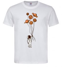 Мужская футболка Космонавт з кульками з планет
