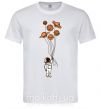 Мужская футболка Космонавт с шариками планет Белый фото