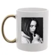 Чашка с цветной ручкой Billie Eilish bw Золото фото
