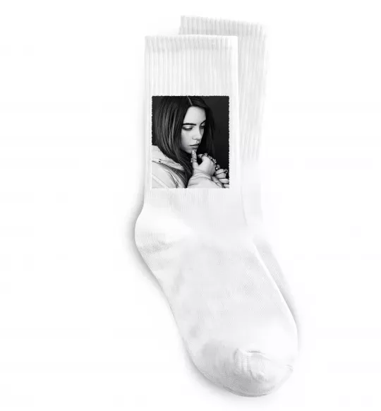 Шкарпетки Billie Eilish bw Білий фото