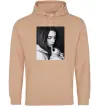 Мужская толстовка (худи) Billie Eilish bw Песочный фото