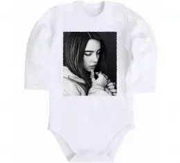 Детский боди Billie чорно-білий Белый фото