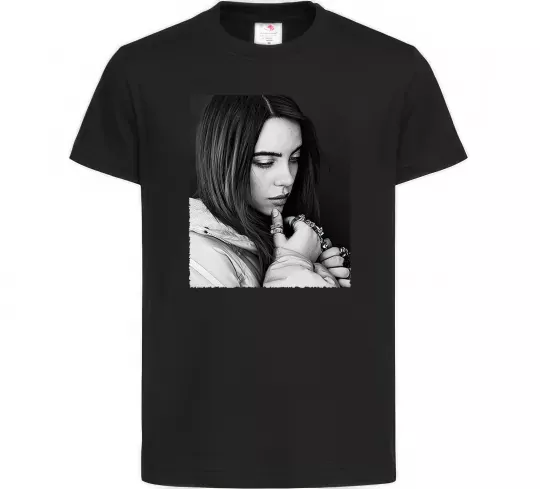 Детская футболка Billie Eilish bw Черный фото