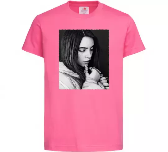 Детская футболка Billie Eilish bw Ярко-розовый фото
