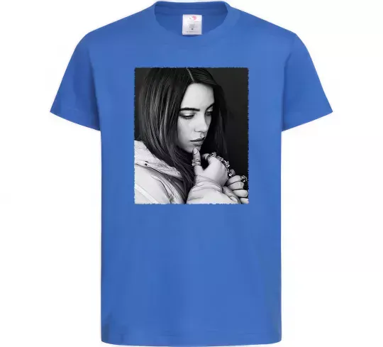 Детская футболка Billie Eilish bw Ярко-синий фото