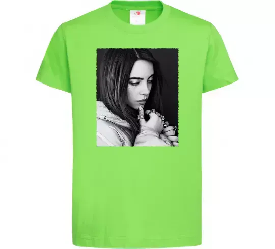 Детская футболка Billie Eilish bw Лаймовый фото