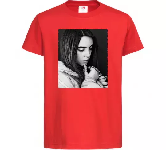Детская футболка Billie Eilish bw Красный фото