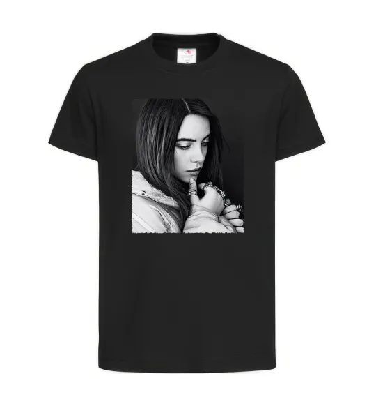 Дитяча футболка Billie Eilish bw Чорний фото