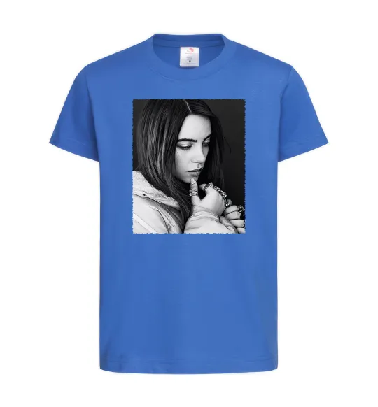 Дитяча футболка Billie Eilish bw Яскраво-синій фото