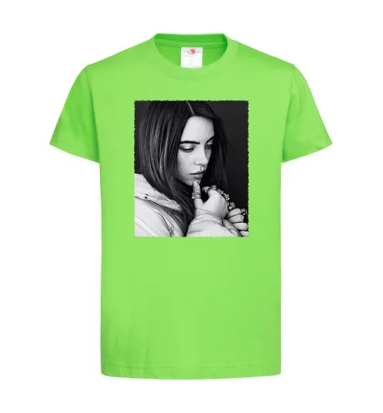 Дитяча футболка Billie Eilish bw Лаймовий фото