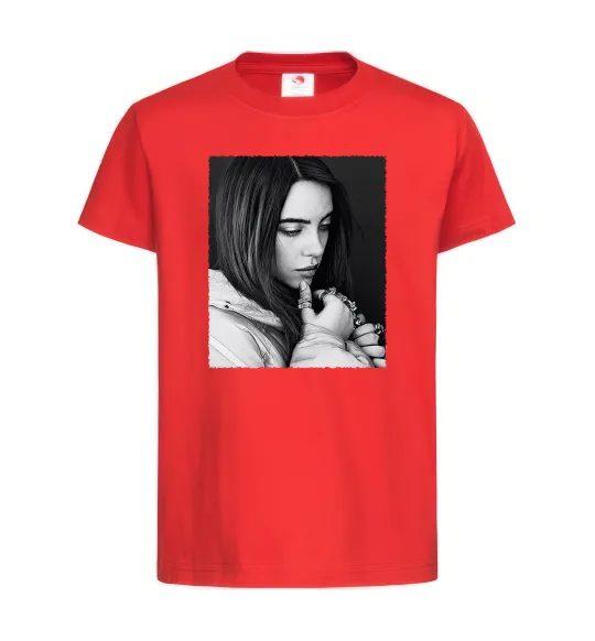 Дитяча футболка Billie Eilish bw Червоний фото