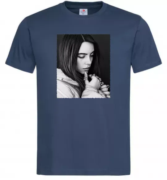 Мужская футболка Billie Eilish bw Темно-синий фото