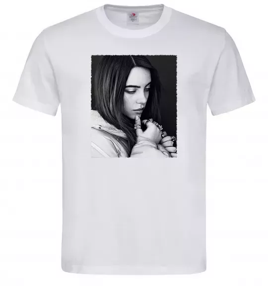 Мужская футболка Billie Eilish bw Белый фото