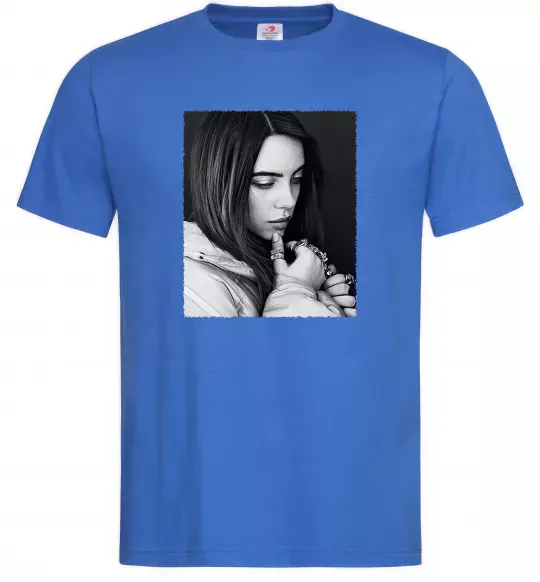 Мужская футболка Billie Eilish bw Ярко-синий фото
