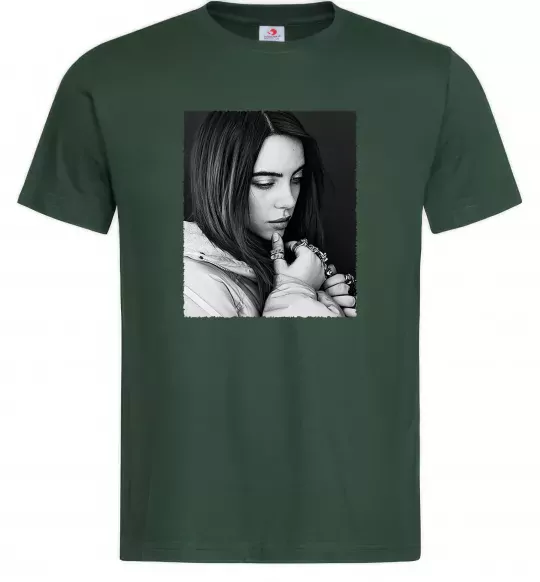 Мужская футболка Billie Eilish bw Темно-зеленый фото