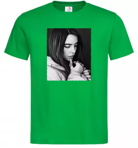 Мужская футболка Billie Eilish bw Зеленый фото