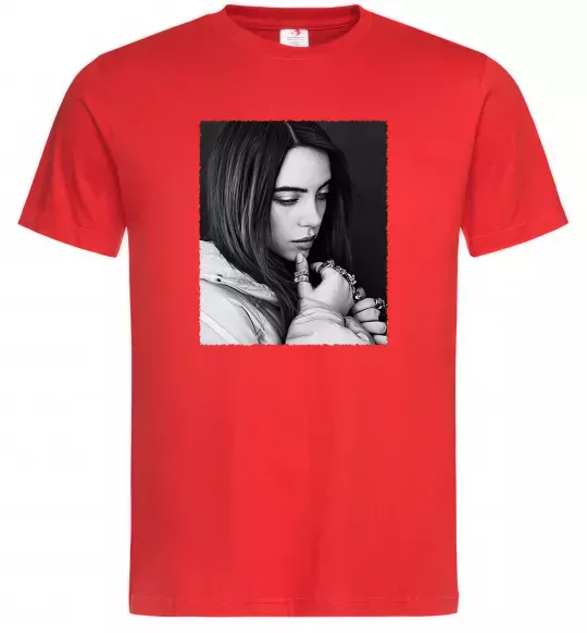Мужская футболка Billie Eilish bw Красный фото