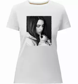 Женская премиум футболка Hit me hard and soft Черный фото