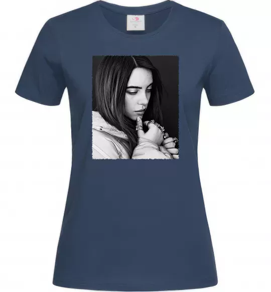 Жіноча футболка Billie Eilish bw Темно-синій фото