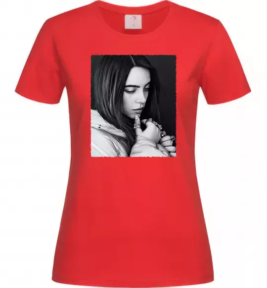 Жіноча футболка Billie Eilish bw Червоний фото