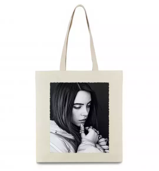 Еко-сумка Billie Eilish bw Бежевий фото