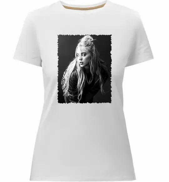 Жіноча преміум футболка Billie Eilish Білий фото