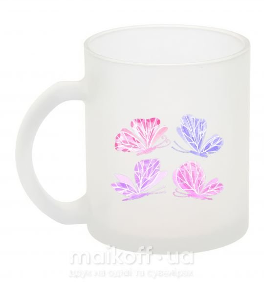 Чашка скляна Butterflies watercolor Фроузен фото