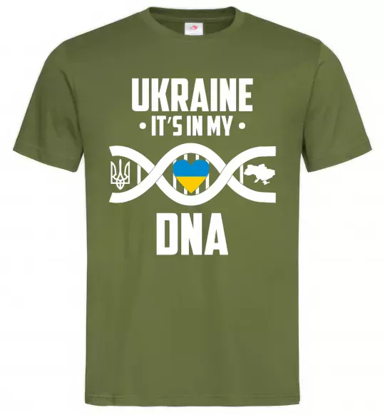 Чоловіча футболка Ukraine it's my DNA Оливковий фото