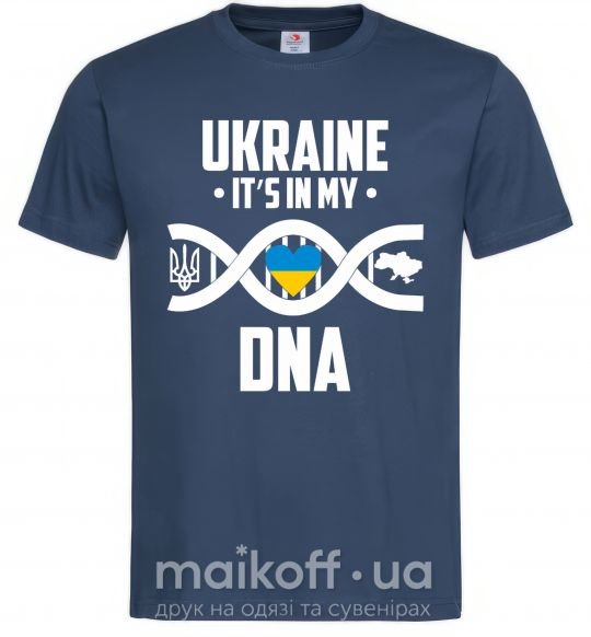 Чоловіча футболка Ukraine it's my DNA Темно-синій фото