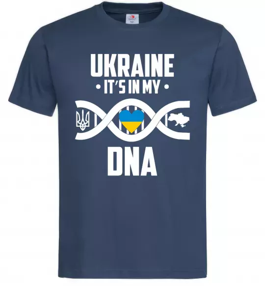 Чоловіча футболка Ukraine it's my DNA Темно-синій фото