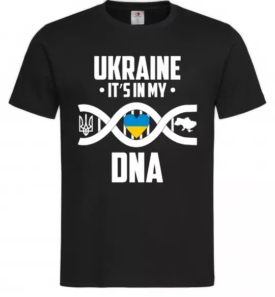 Чоловіча футболка Ukraine it's my DNA Чорний фото
