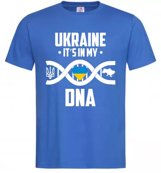 Чоловіча футболка Ukraine it's my DNA Яскраво-синій фото