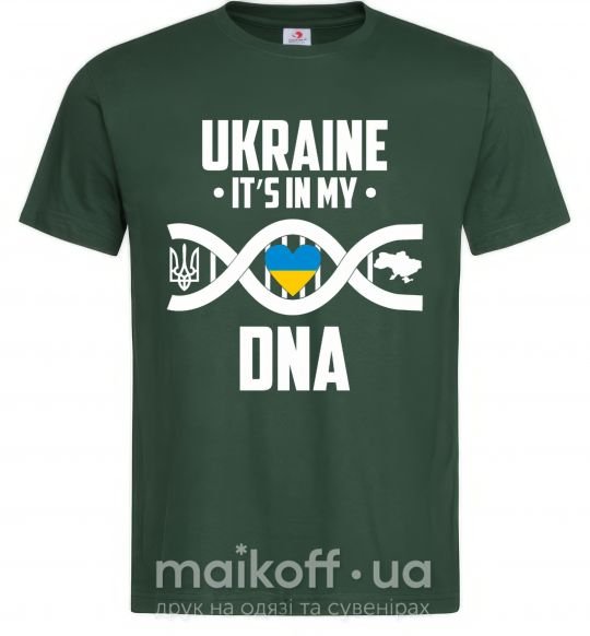 Чоловіча футболка Ukraine it's my DNA Темно-зелений фото