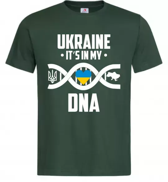 Чоловіча футболка Ukraine it's my DNA Темно-зелений фото