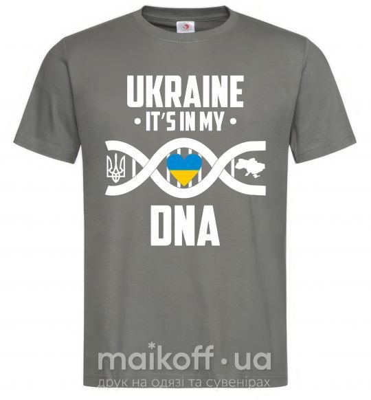 Чоловіча футболка Ukraine it's my DNA Графіт фото