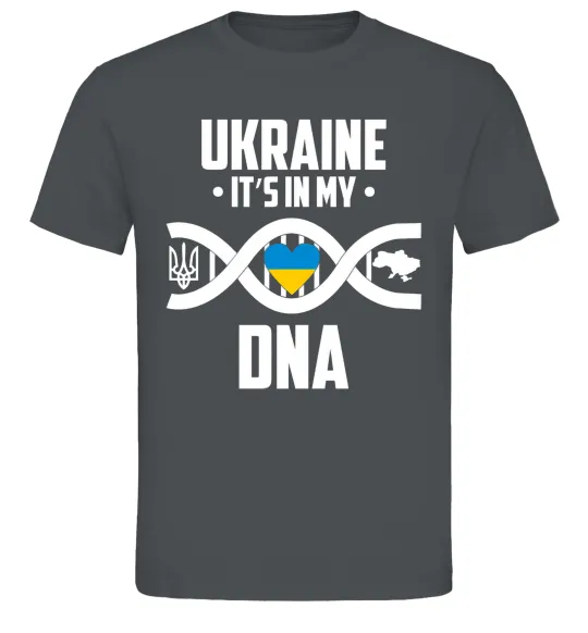 Чоловіча футболка Ukraine it's my DNA Графіт фото