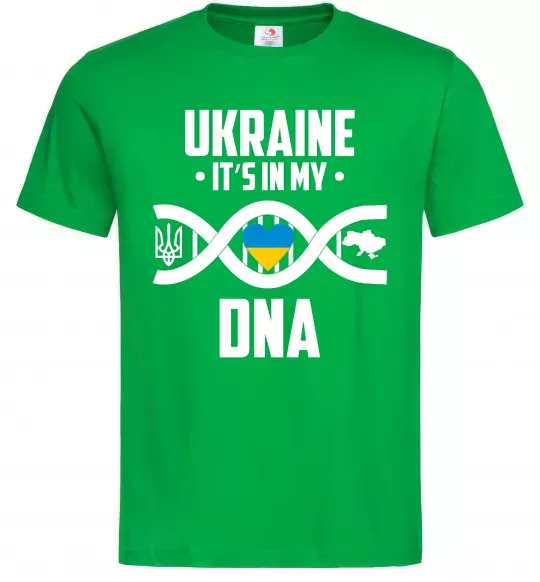 Чоловіча футболка Ukraine it's my DNA Зелений фото