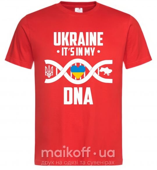 Чоловіча футболка Ukraine it's my DNA Червоний фото